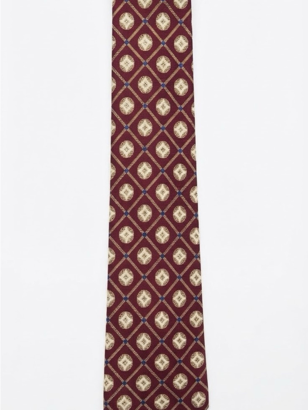 Men's Patterned Burgundy Silk Tie -